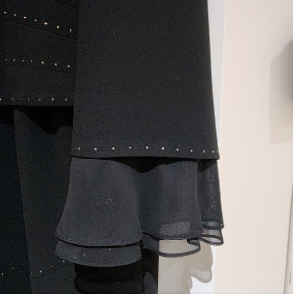 JUNNIE LEIGH SLEEVELESS GOWN AND BOLERO JACKET BLACK SIZE 14 - Picture 7 of 12